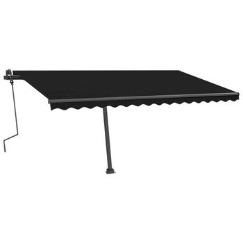 Tenda na ručno uvlačenje s LED svjetlima 450 x 300 cm antracit 3069764