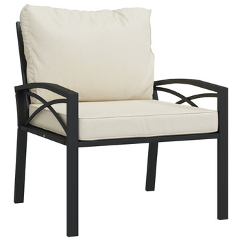 Vrtna stolica s jastucima boje pijeska 68 x 76 x 79 cm čelična 362720