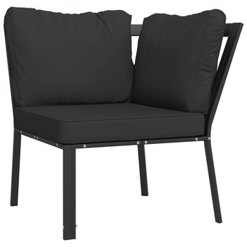 Vrtna stolica sa sivim jastucima 76 x 76 x 79 cm čelična 362718