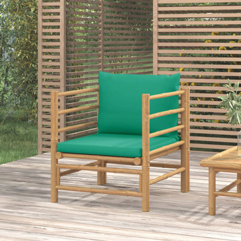 Vrtna sofa od bambusa sa zelenim jastucima 362296