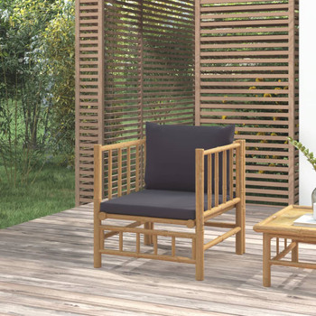 Vrtna sofa od bambusa s tamnosivim jastucima 362311