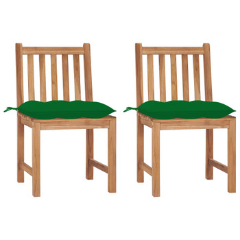 Vrtne stolice s jastucima 2 kom od masivne tikovine 3062936
