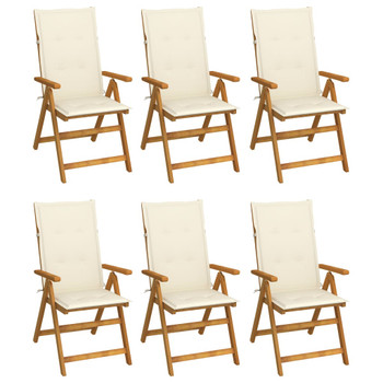 Sklopive vrtne stolice s jastucima 6 kom od bagremovog drva 3064121
