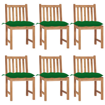 Vrtne stolice s jastucima 6 kom od masivne tikovine 3073135