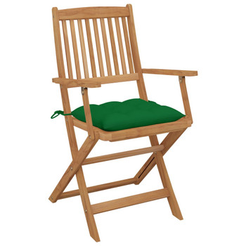 Sklopive vrtne stolice s jastucima 8 kom masivno bagremovo drvo 3075105
