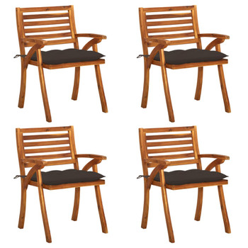 Vrtne stolice s jastucima 4 kom od masivnog bagremovog drva 3075197
