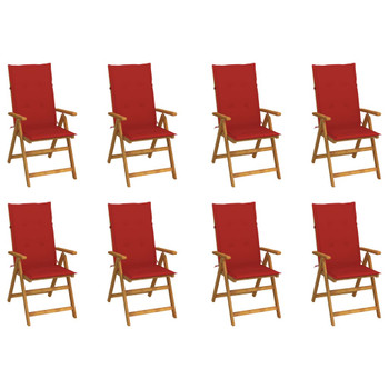 Sklopive vrtne stolice s jastucima 8 kom masivno bagremovo drvo 3075060