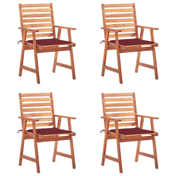 Vrtne blagovaonske stolice s jastucima 4 kom od bagremovog drva 3078329