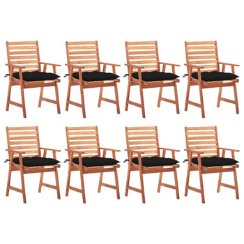Vrtne blagovaonske stolice s jastucima 8 kom od bagremovog drva 3078396