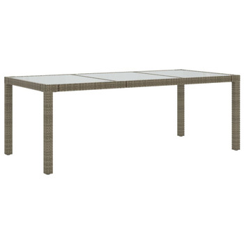 Vrtni stol sivi 190x90x75 cm od kaljenog stakla i poliratana 316714