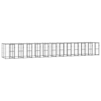 Vanjski kavez za pse s krovom čelični 29,04 m² 3082259