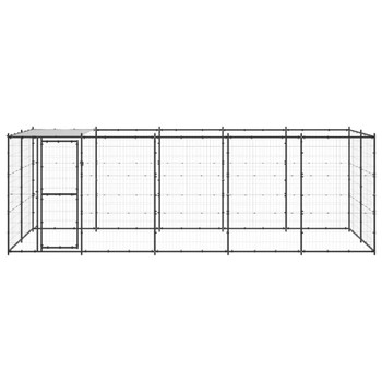 Vanjski kavez za pse s krovom čelični 12,1 m² 3082294