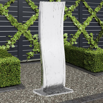 Vrtna fontana s crpkom 108 cm od nehrđajućeg čelika zakrivljena 317336