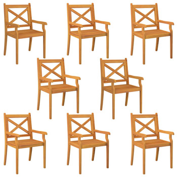 Vanjske blagovaonske stolice 8 kom od masivnog bagremovog drva 3098662
