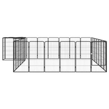 Ograda za pse s 30 panela crna 50 x 100 cm čelik obložen prahom 3115953