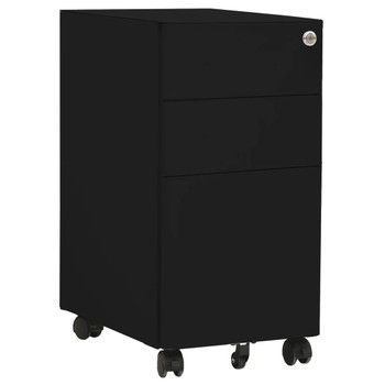 Mobilni ormarić za spise crni 30 x 45 x 59 cm čelični 335984