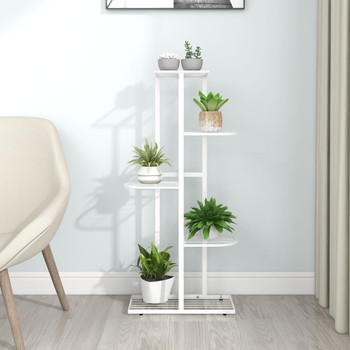 Stalak za cvijeće s 5 razina 43 x 22 x 98 cm bijeli metalni 336111