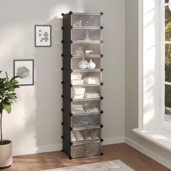 Stalak za cipele crni 44 x 32 x 174 cm PP 340560