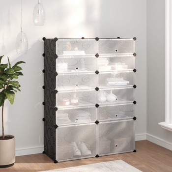 Stalak za cipele crni 94 x 37 x 125 cm PP 340565