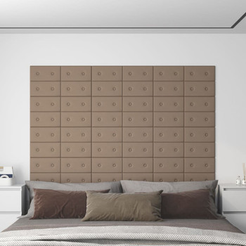Zidne ploče od umjetne kože 12 kom cappuccino 30x15 cm 0,54 m² 343971