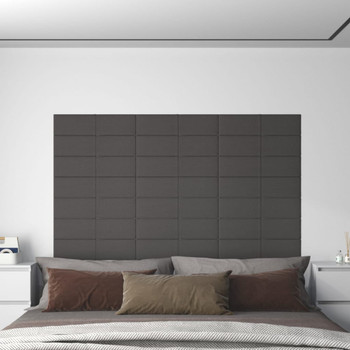 Zidne ploče od tkanine 12 kom tamnosive 60 x 15 cm 1,08 m² 344053