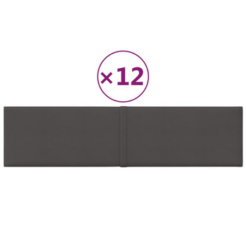 Zidne ploče od tkanine 12 kom tamnosive 60 x 15 cm 1,08 m² 344053