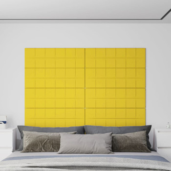 Zidne ploče od tkanine 12 kom svjetložute 90x30 cm 3,24 m² 344123