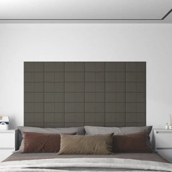 Zidne ploče 12 kom tamnosive 30 x 15 cm baršunaste 0,54 m² 344022