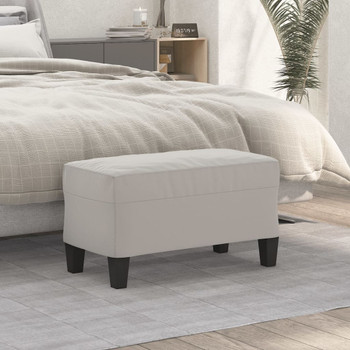 Klupa svjetlosiva 70 x 35 x 41 cm od mikrovlakana 349446