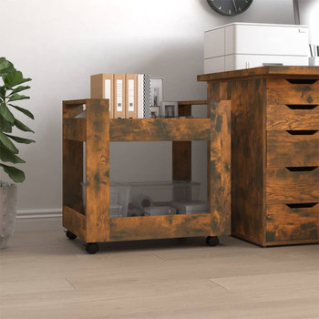 Kolica za radni stol boja dimljenog hrasta 60x45x60 cm drvena 816605