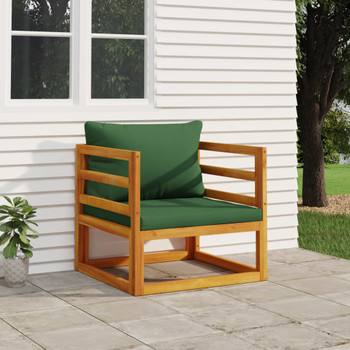 Vrtna stolica sa zelenim jastucima od masivnog drva bagrema 360023