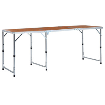 Sklopivi stol za kampiranje aluminijski 180 x 60 cm 48174