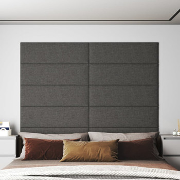 Zidne ploče 12 kom tamnosive 90 x 30 cm od tkanine 3,24 m² 343902