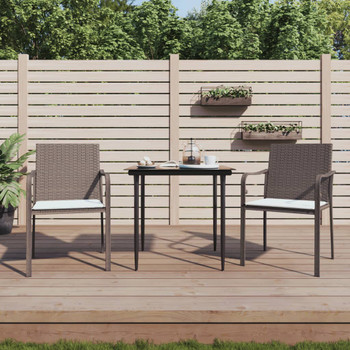 Vrtne stolice s jastucima 2 kom smeđe 56x59x84 cm od poliratana 364093