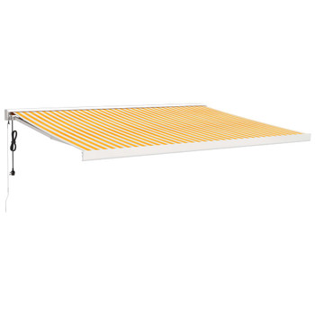 Tenda na uvlačenje žuto-bijela 4,5x3 m od tkanine i aluminija 3154584