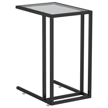 Bočni stolić za računalo crni 50x35x65 cm od kaljenog stakla 331650