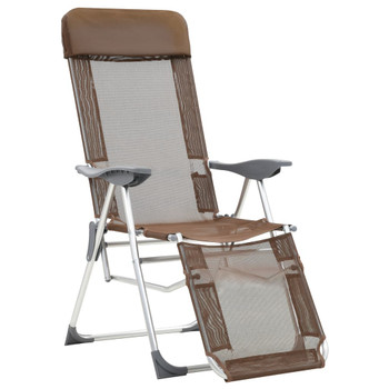 Sklopive stolice za kampiranje s osloncima za noge 2 kom smeđe 360148