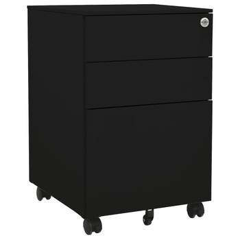 Mobilni ormarić za spise crni 39 x 45 x 60 cm čelični 335980