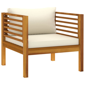 Vrtna stolica s krem bijelim jastucima od masivnog drva bagrema 316294
