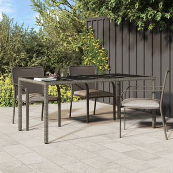 Vrtni stol sivi 190x90x75 cm od kaljenog stakla i poliratana 316715
