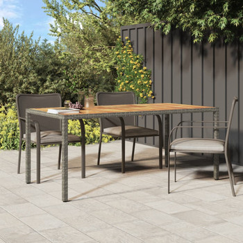 Vrtni stol od poliratana i bagremovog drva 190x90x75 cm sivi 316723