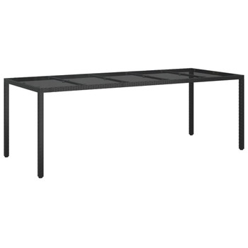 Vrtni stol crni 250x100x75 cm od kaljenog stakla i poliratana 316726