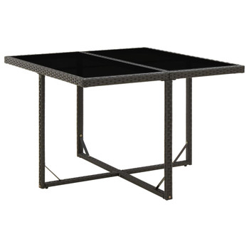Vrtni stol crni 109 x 107 x 74 cm od poliratana i stakla 316764