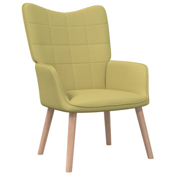 Stolica za opuštanje s osloncem za noge zelena od tkanine 327935