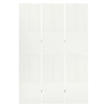 Sobna pregrada s 3 panela bijela 120 x 180 cm čelična 335896