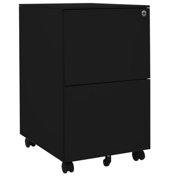 Mobilni ormarić za spise crni 39 x 45 x 67 cm čelični 335976