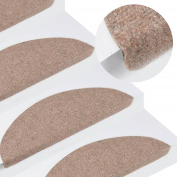 Samoljepljivi otirači za stepenice 10 kom bež 65x22,5x3,5 cm 355251