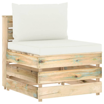 Modularna srednja sofa s jastucima od zeleno impregniranog drva 3074509