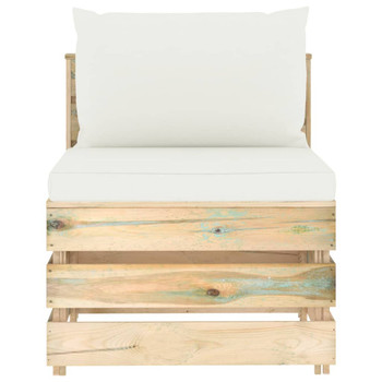 Modularna srednja sofa s jastucima od zeleno impregniranog drva 3074509