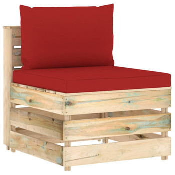 Modularna srednja sofa s jastucima od zeleno impregniranog drva 3074513